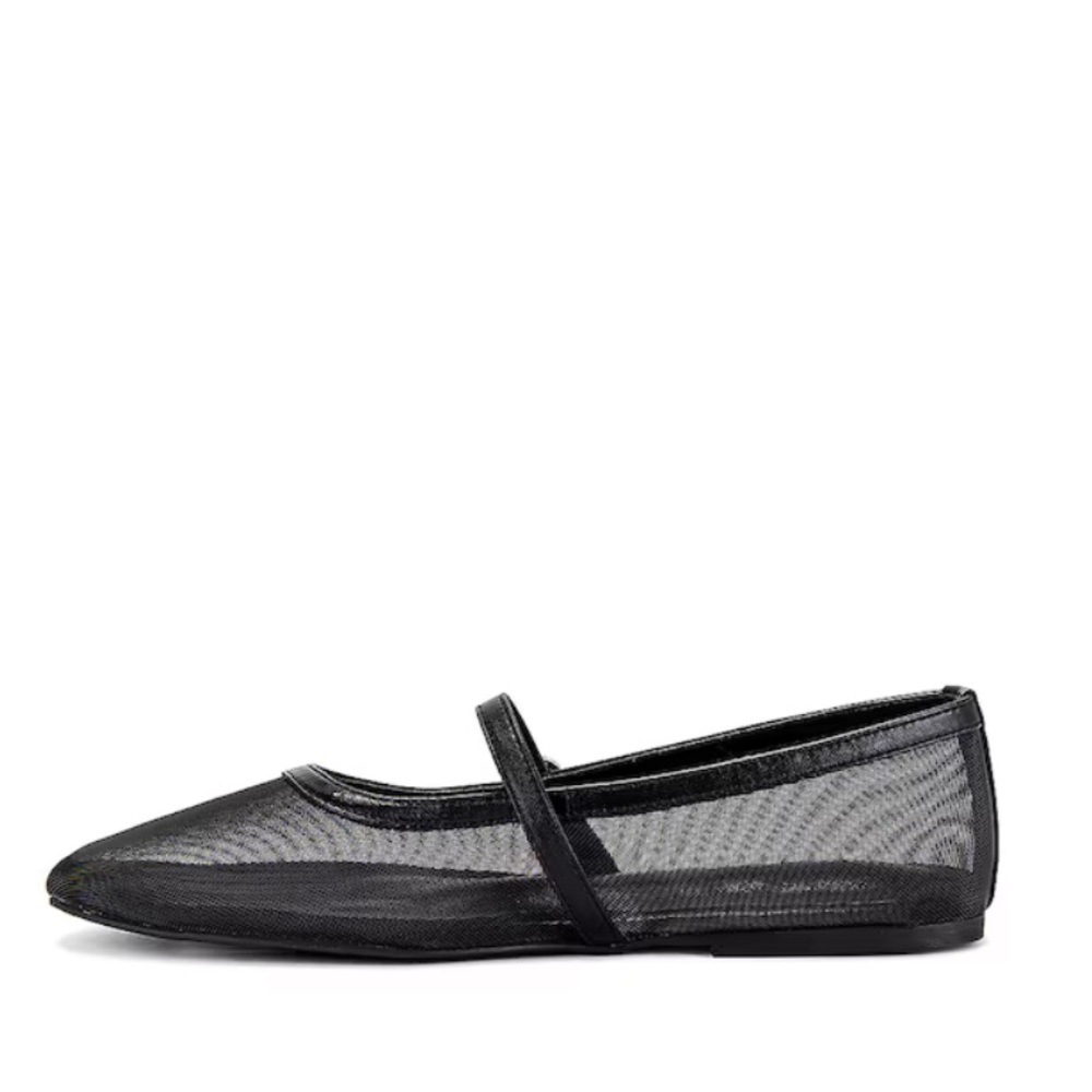 Tony Bianco Black Mesh Mary Jane Flats with box